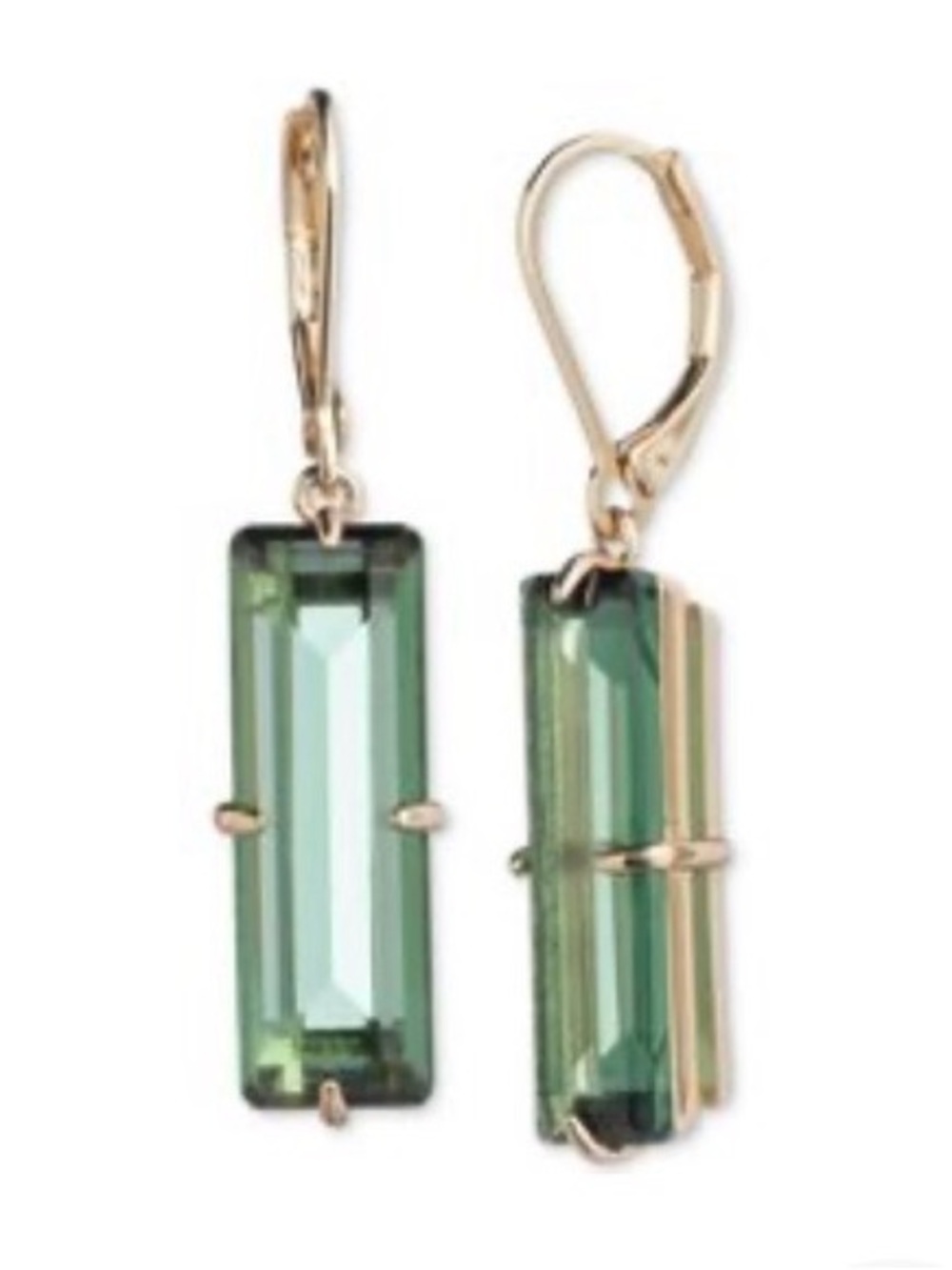 Lauren Ralph Lauren Gold Tone Baguette Drop Earrings